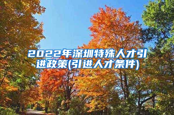 2022年深圳特殊人才引進(jìn)政策(引進(jìn)人才條件)