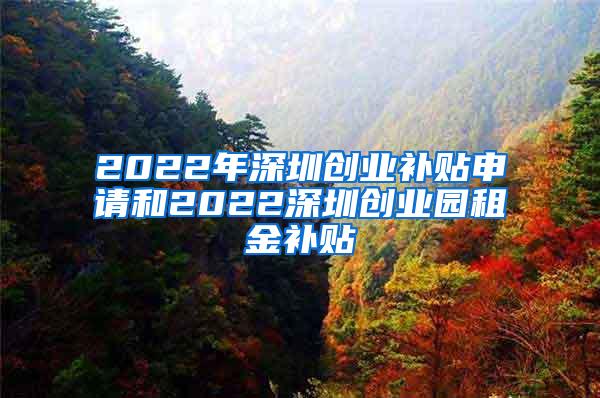 2022年深圳創(chuàng)業(yè)補(bǔ)貼申請和2022深圳創(chuàng)業(yè)園租金補(bǔ)貼