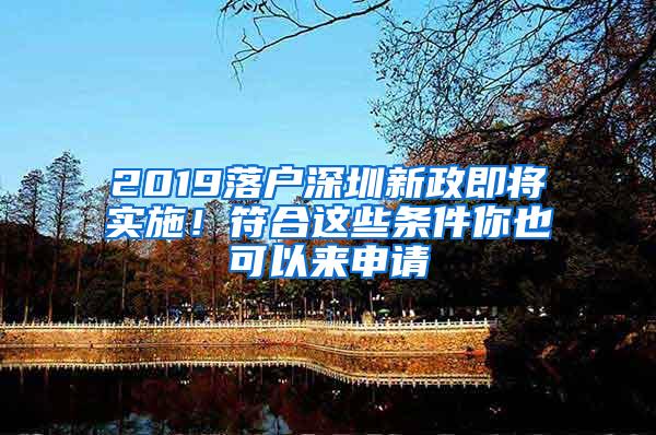 2019落戶深圳新政即將實施！符合這些條件你也可以來申請