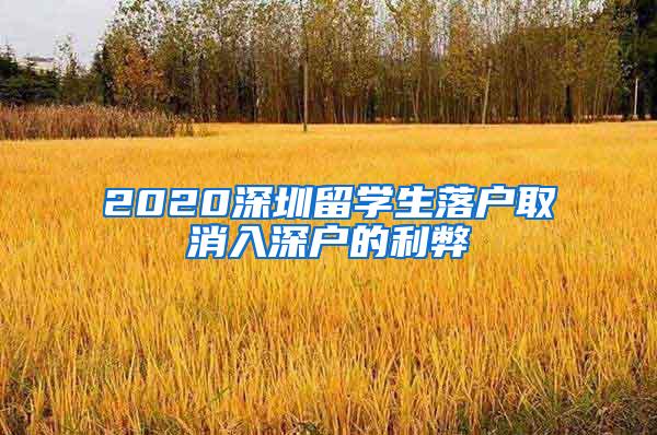 2020深圳留學(xué)生落戶取消入深戶的利弊