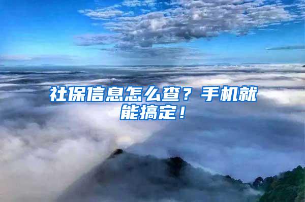 社保信息怎么查？手機就能搞定！