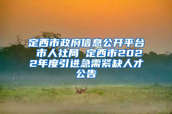 定西市政府信息公開平臺 市人社局 定西市2022年度引進(jìn)急需緊缺人才公告