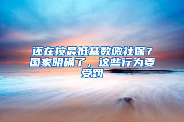 還在按最低基數(shù)繳社保？國(guó)家明確了，這些行為要受罰