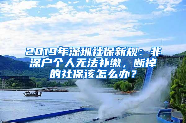 2019年深圳社保新規(guī)：非深戶個人無法補繳，斷掉的社保該怎么辦？