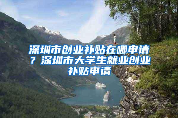 深圳市創(chuàng)業(yè)補貼在哪申請？深圳市大學生就業(yè)創(chuàng)業(yè)補貼申請