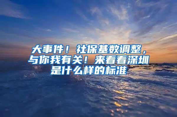 大事件！社?；鶖?shù)調(diào)整，與你我有關！來看看深圳是什么樣的標準