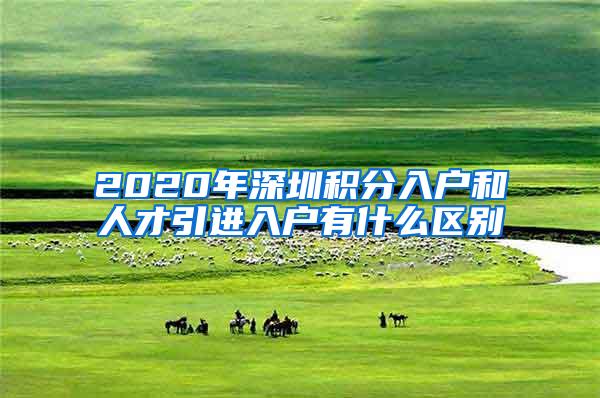 2020年深圳積分入戶和人才引進入戶有什么區(qū)別