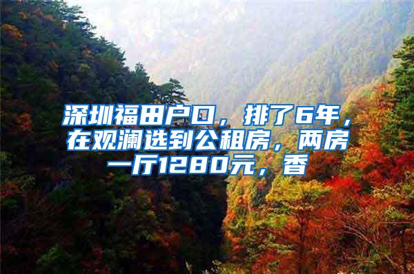 深圳福田戶口，排了6年，在觀瀾選到公租房，兩房一廳1280元，香