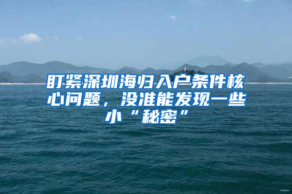 盯緊深圳海歸入戶條件核心問題，沒準(zhǔn)能發(fā)現(xiàn)一些小“秘密”