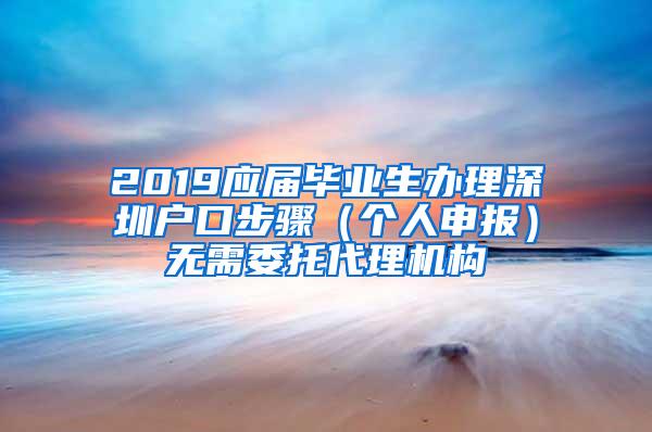 2019應(yīng)屆畢業(yè)生辦理深圳戶口步驟（個(gè)人申報(bào)）無需委托代理機(jī)構(gòu)