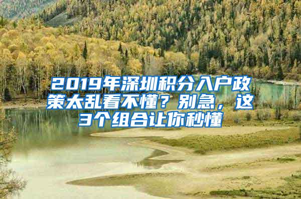 2019年深圳積分入戶政策太亂看不懂？別急，這3個(gè)組合讓你秒懂