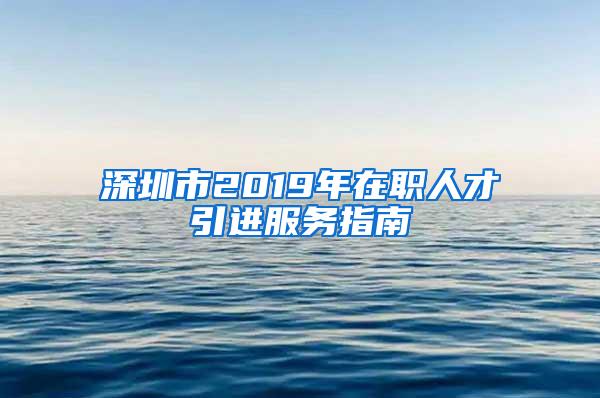 深圳市2019年在職人才引進(jìn)服務(wù)指南