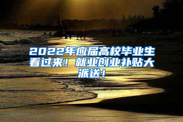 2022年應屆高校畢業(yè)生看過來！就業(yè)創(chuàng)業(yè)補貼大派送！