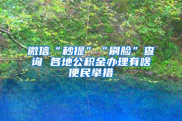 微信“秒提”“刷臉”查詢 各地公積金辦理有啥便民舉措