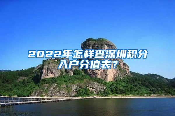 2022年怎樣查深圳積分入戶分值表？