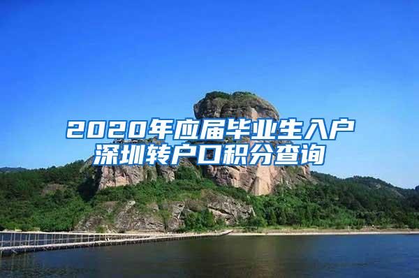 2020年應(yīng)屆畢業(yè)生入戶深圳轉(zhuǎn)戶口積分查詢