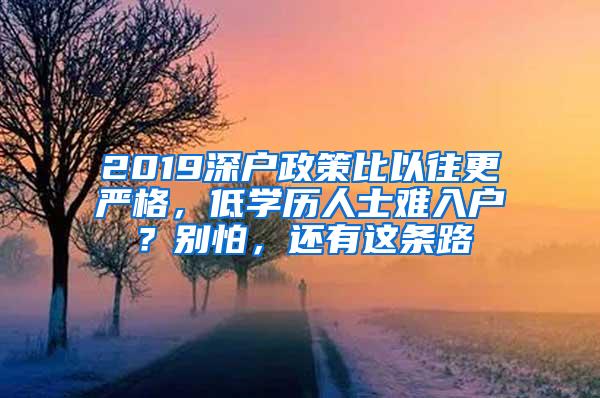 2019深戶政策比以往更嚴格，低學歷人士難入戶？別怕，還有這條路