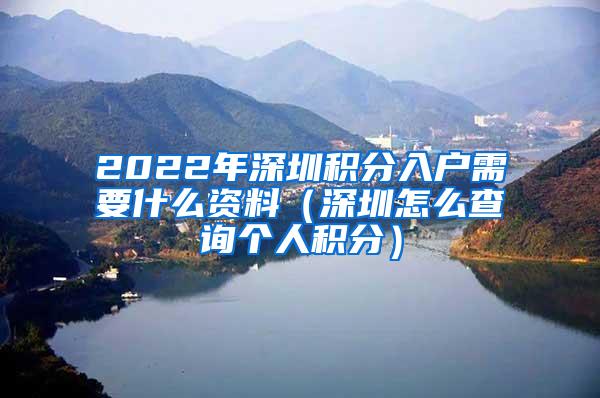 2022年深圳積分入戶需要什么資料（深圳怎么查詢個(gè)人積分）