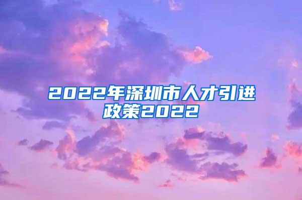 2022年深圳市人才引進(jìn)政策2022