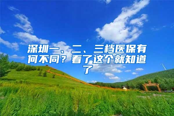 深圳一、二、三檔醫(yī)保有何不同？看了這個(gè)就知道了