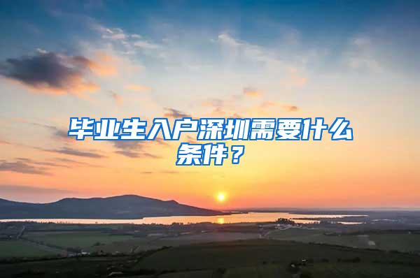 畢業(yè)生入戶深圳需要什么條件？