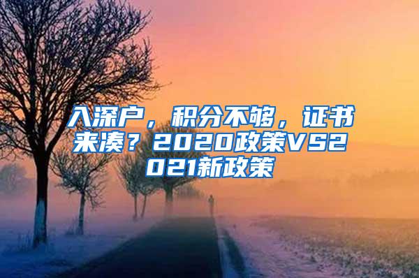 入深戶，積分不夠，證書來湊？2020政策VS2021新政策