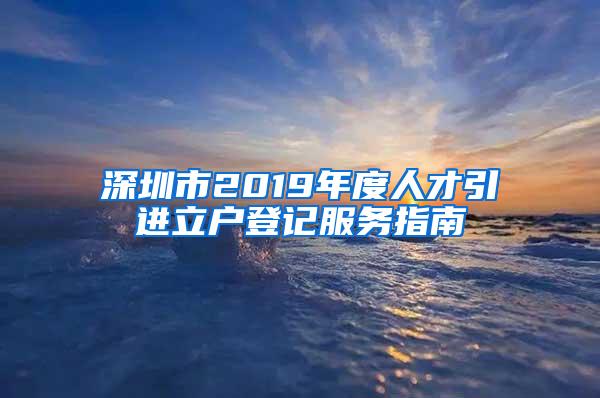 深圳市2019年度人才引進(jìn)立戶(hù)登記服務(wù)指南