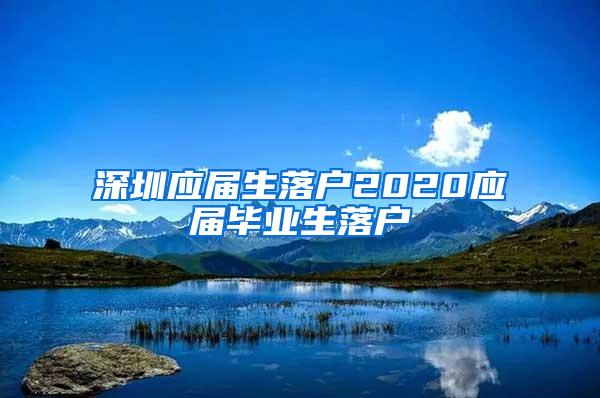 深圳應(yīng)屆生落戶2020應(yīng)屆畢業(yè)生落戶