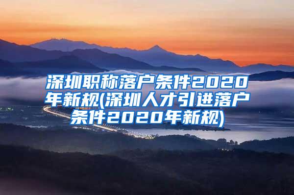 深圳職稱落戶條件2020年新規(guī)(深圳人才引進(jìn)落戶條件2020年新規(guī))