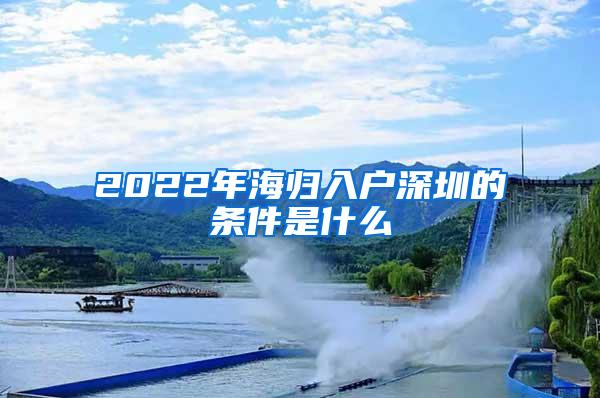 2022年海歸入戶深圳的條件是什么