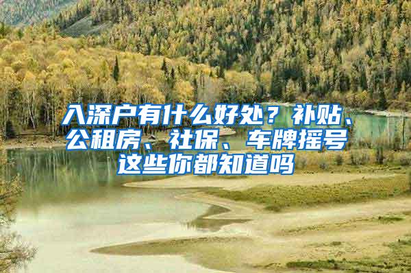 入深戶有什么好處？補貼、公租房、社保、車牌搖號這些你都知道嗎