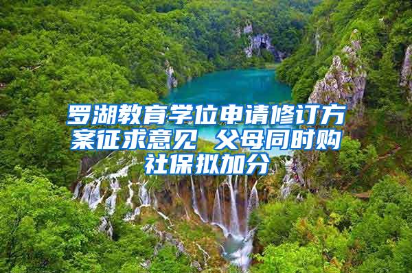 羅湖教育學(xué)位申請修訂方案征求意見 父母同時(shí)購社保擬加分