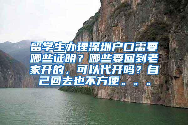 留學(xué)生辦理深圳戶口需要哪些證明？哪些要回到老家開的，可以代開嗎？自己回去也不方便。。。