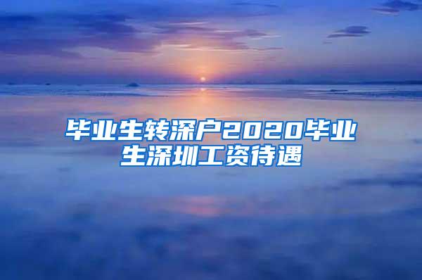 畢業(yè)生轉(zhuǎn)深戶2020畢業(yè)生深圳工資待遇