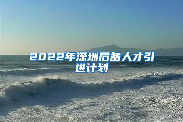 2022年深圳后備人才引進(jìn)計劃