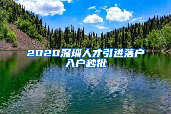 2020深圳人才引進(jìn)落戶入戶秒批