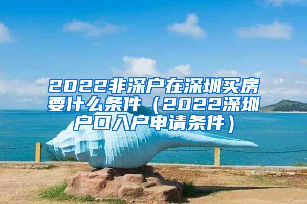 2022非深戶在深圳買房要什么條件（2022深圳戶口入戶申請(qǐng)條件）