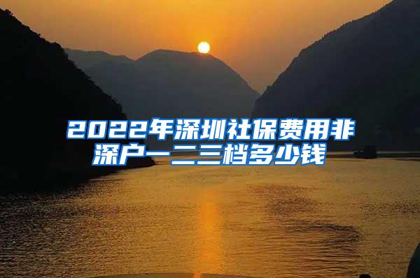 2022年深圳社保費用非深戶一二三檔多少錢