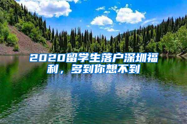 2020留學(xué)生落戶深圳福利，多到你想不到