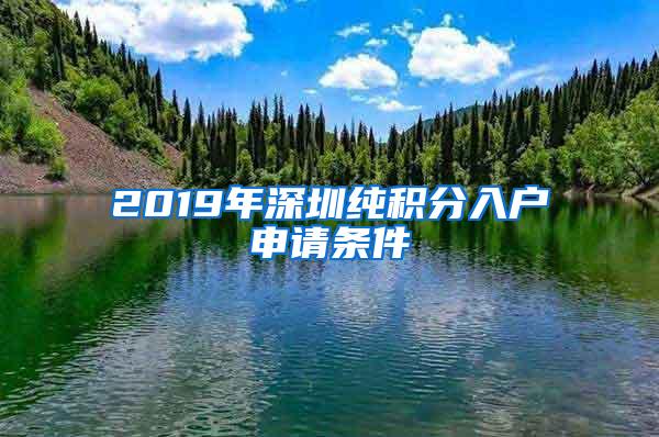 2019年深圳純積分入戶申請條件