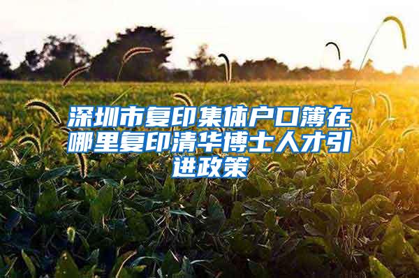 深圳市復(fù)印集體戶口簿在哪里復(fù)印清華博士人才引進(jìn)政策