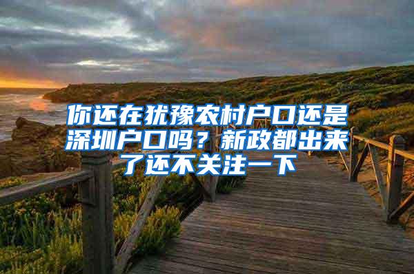 你還在猶豫農(nóng)村戶口還是深圳戶口嗎？新政都出來了還不關(guān)注一下