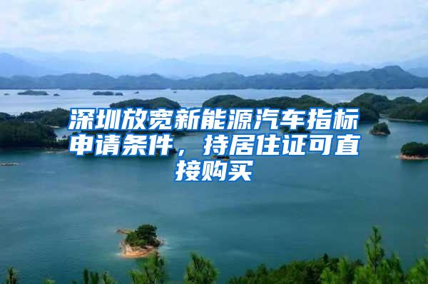 深圳放寬新能源汽車指標(biāo)申請條件，持居住證可直接購買