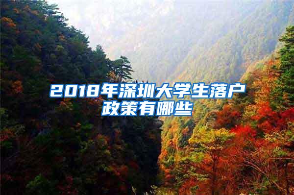 2018年深圳大學生落戶政策有哪些