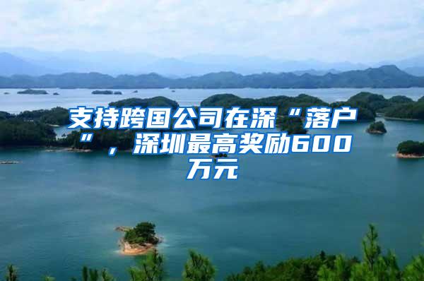 支持跨國公司在深“落戶”，深圳最高獎勵600萬元