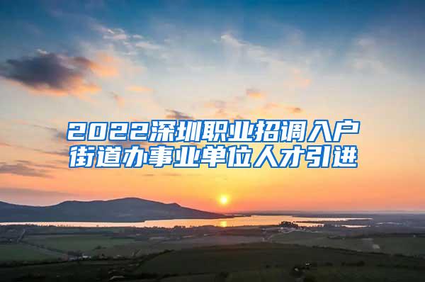 2022深圳職業(yè)招調(diào)入戶街道辦事業(yè)單位人才引進(jìn)