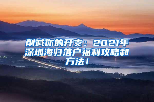 削減你的開(kāi)支：2021年深圳海歸落戶福利攻略和方法！