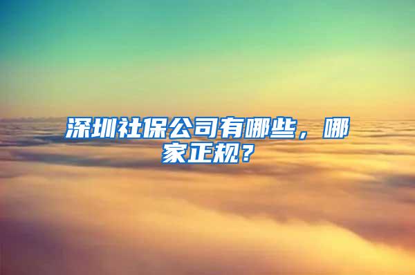 深圳社保公司有哪些，哪家正規(guī)？