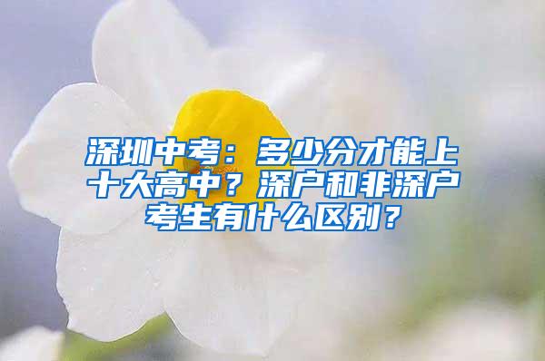 深圳中考：多少分才能上十大高中？深戶和非深戶考生有什么區(qū)別？