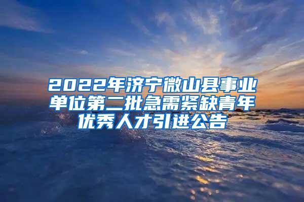 2022年濟寧微山縣事業(yè)單位第二批急需緊缺青年優(yōu)秀人才引進公告